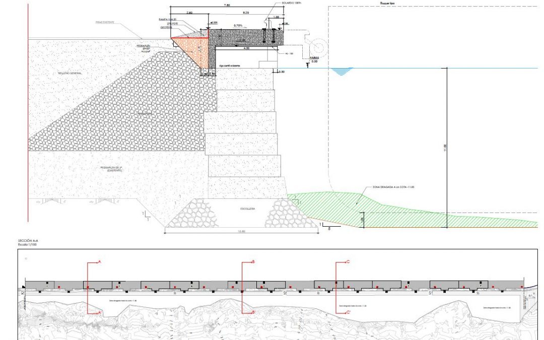 Proyecto de la adecuación de la viga cantil del muelle 11, Puerto de Alicante